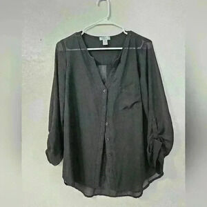 Six degrees sheer black blouse!